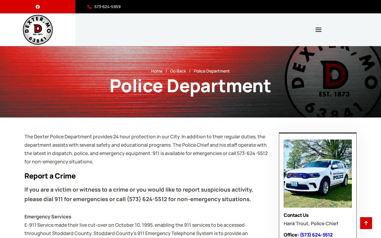 Official Dexter Police Department contact and records information